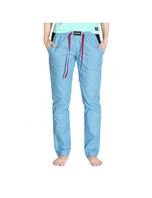 Dámské kalhoty -  vzor na modré